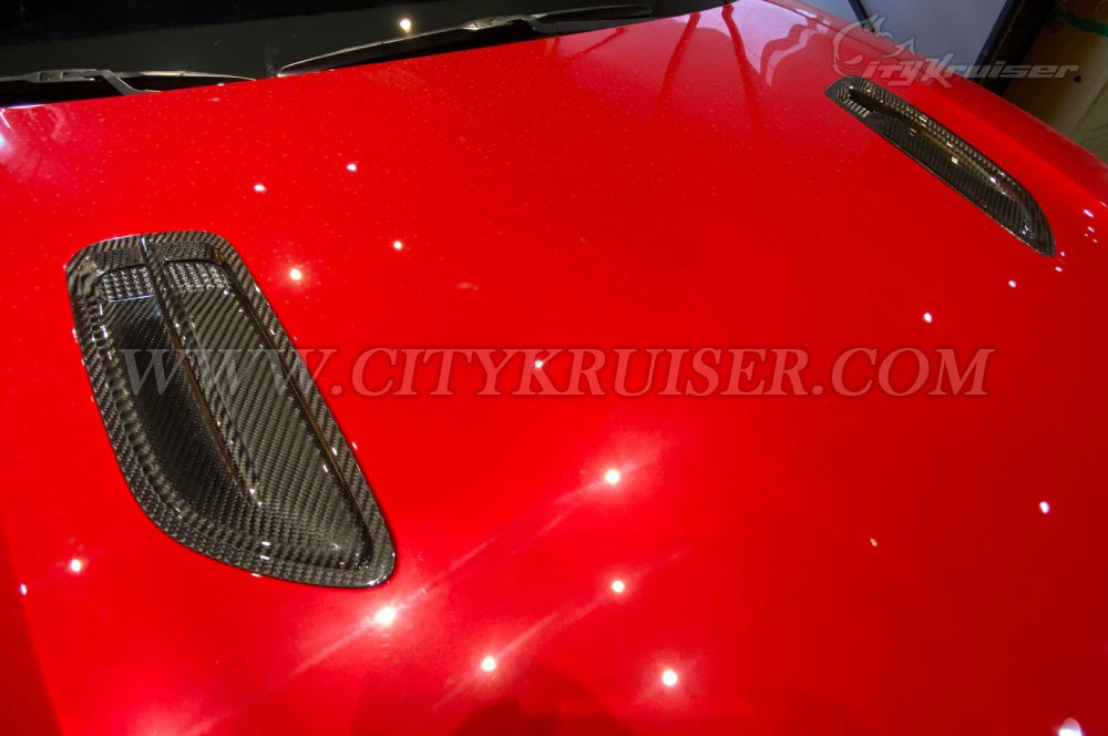 2018-2022 Kia Stinger Hood Vent Add-On Insert (Dry Carbon Fiber)