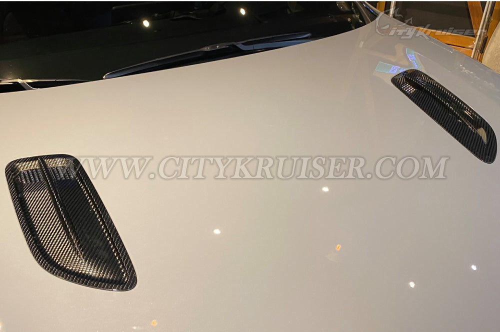2018-2022 Kia Stinger Hood Vent Add-On Insert (Dry Carbon Fiber)