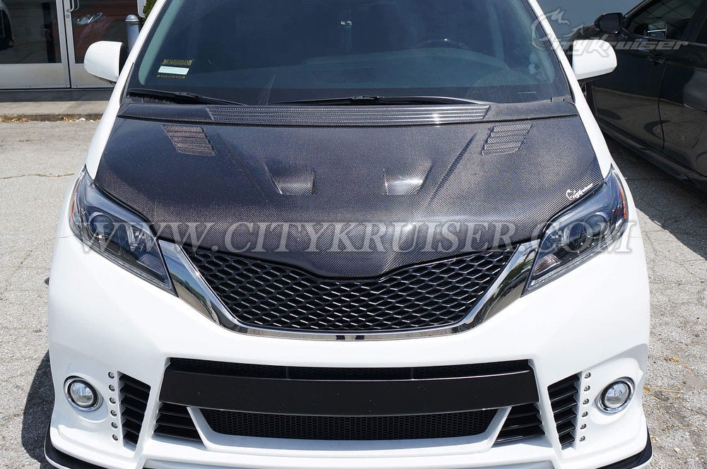 2011-2017 Toyota Sienna CK Style Hood Spoiler (Carbon Fiber)