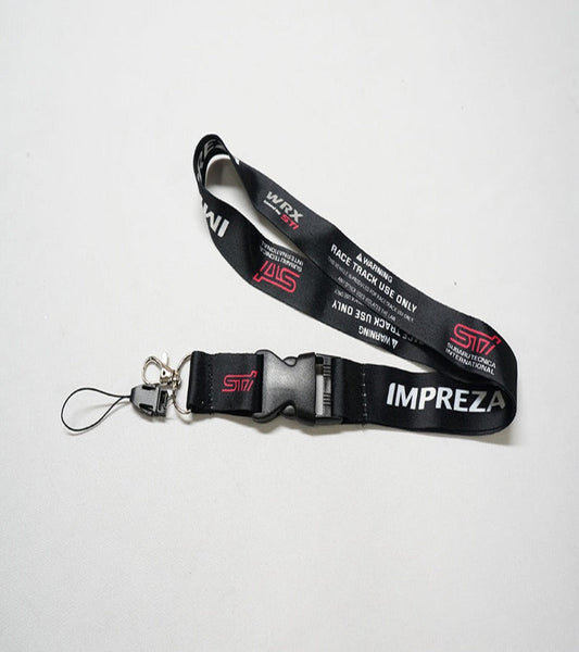 Subaru Impreza ST Lanyard (Black) With Metal Clasp